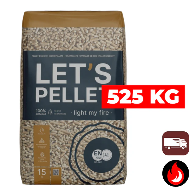 525 kg | Granulés de bois Let's Pellet | ENplus A1