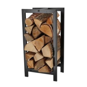 Porte-bûches rangement bois  noir 15 kg
