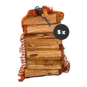 Giant Flames bois d'allumage FSC 5 sacs en filet x 12,5 l (62,5 l)