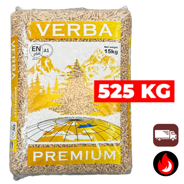 525 kg | Granulés de bois Verba Premium (légers) | ENplus A1